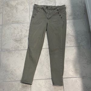 American Eagle high waisted jeans- green olive